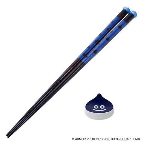 Dragon Quest Smile Slime Chopsticks And Chopstick Rest Set Blue