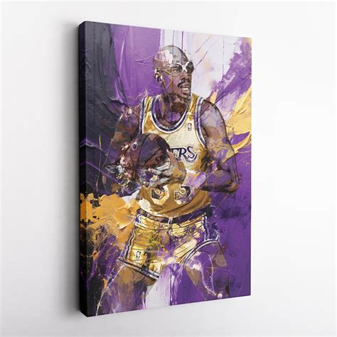 Kareem Abdul Jabbar Poster Los Angeles Lakers NBA Abstract Painting