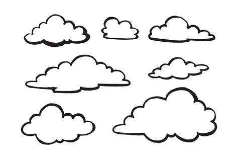 Doodle Set Of Clouds Vector Illustration 12667563 Vector Art At Vecteezy