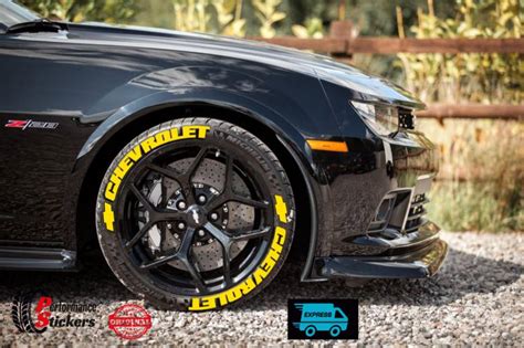 Camaro Zl Yellow Tire Sticker Set Raised Tyre Performance Tires