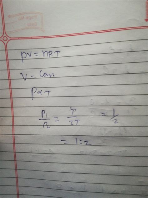 A Closed Vessel A Having Volume V Contains Mathrm N Pressure P And