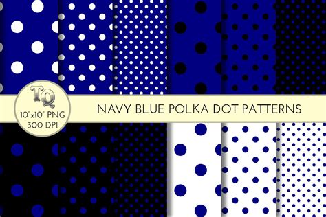 Seamless Navy Blue Polka Dot Patterns Graphic By Tq Design · Creative