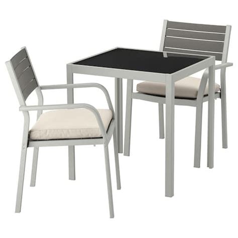 Askholmen Bistro Set Outdoor Gray Brown Stained Gray Ikea Ikea