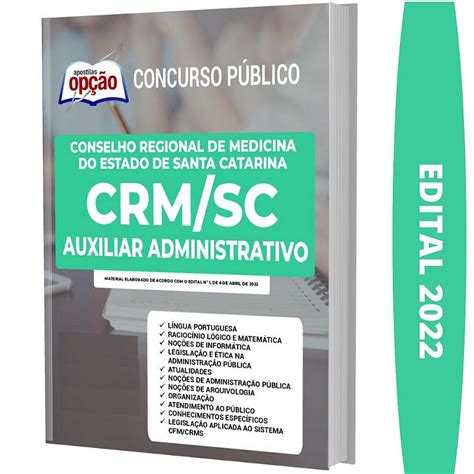 Apostila Concurso Crm Sc Auxiliar Administrativo Solu O Cursos E