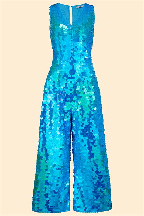 Orphea Sequin Jumpsuit Sky Rosa Bloom