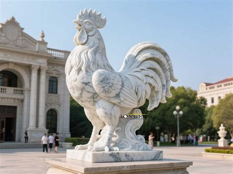 vibrant high quality life size bronze chicken art statues standing