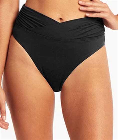 Sea Level Eco Essentials Wrap High Waist Brief Black