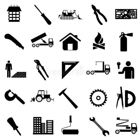 Collection Flat Icons. Construction Symbols. Stock Vector ...