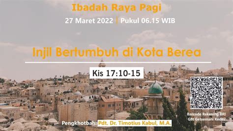 LIVE STREAMING IBADAH RAYA PAGI MINGGU 27 MARET 2022 YouTube