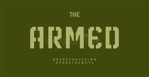 Stencil Font For Military Gaming Type Design Geometric Typo Chamfered