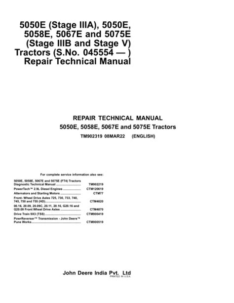 John Deere E Stage Iiia E E E E Stage Iiib