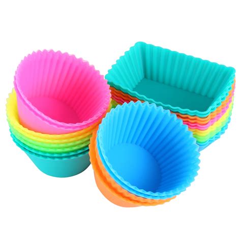 Amazon IPOW 24 Pack Silicone Cupcake Baking Cups Reusable Food