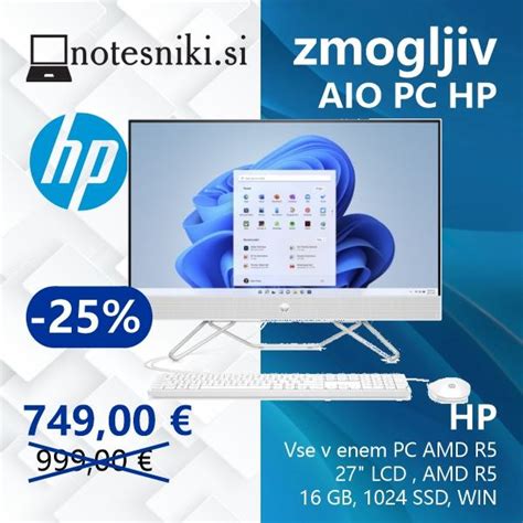 HP Pavilion AiO 27 ALL IN ONE PC SSD HDD AMD R5 AKCIJA