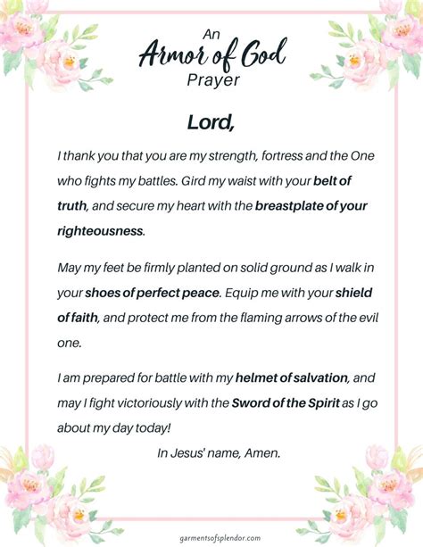 7 Powerful Armor Of God Prayers With Free Printables Artofit