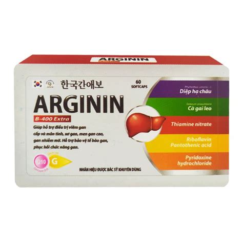 Arginin B 400 Extra Hộp 60 Viên Mát Gan Lợi Mật