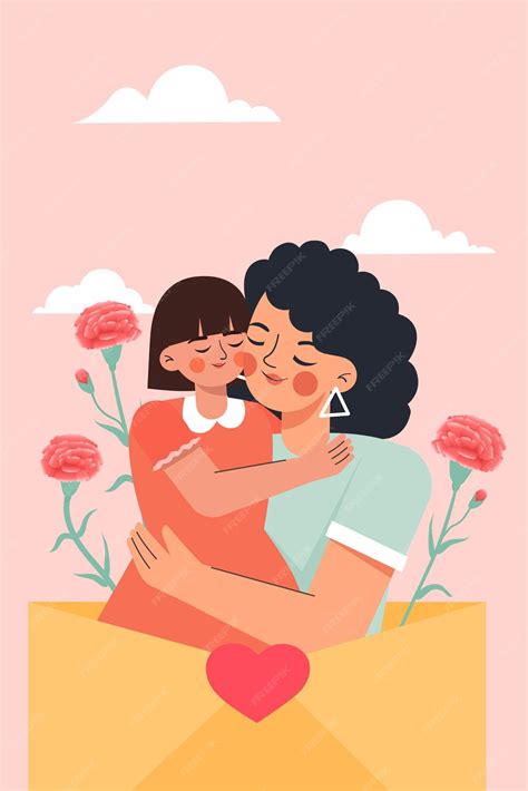 Premium Vector Mother And Daughter Vector Illustration