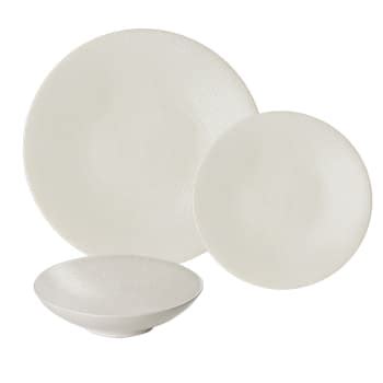 Lot 18 Assiettes De Service Gammefino Blanc Maisons Du Monde