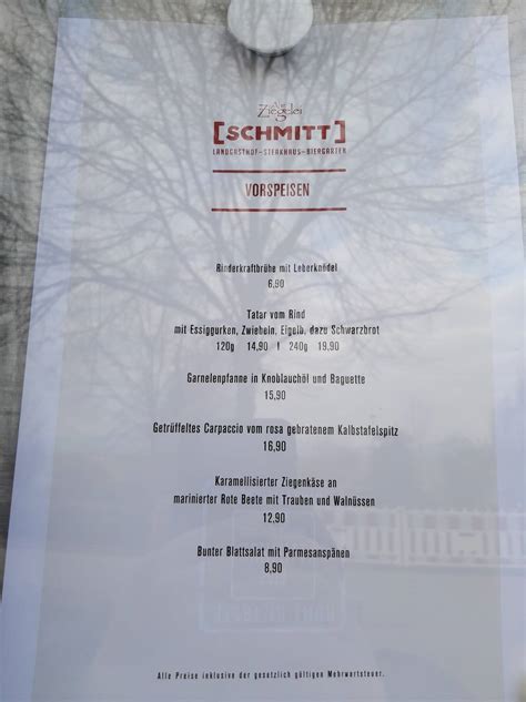 Speisekarte Von Alte Ziegelei Schmitt Restaurant Gro Ostheim