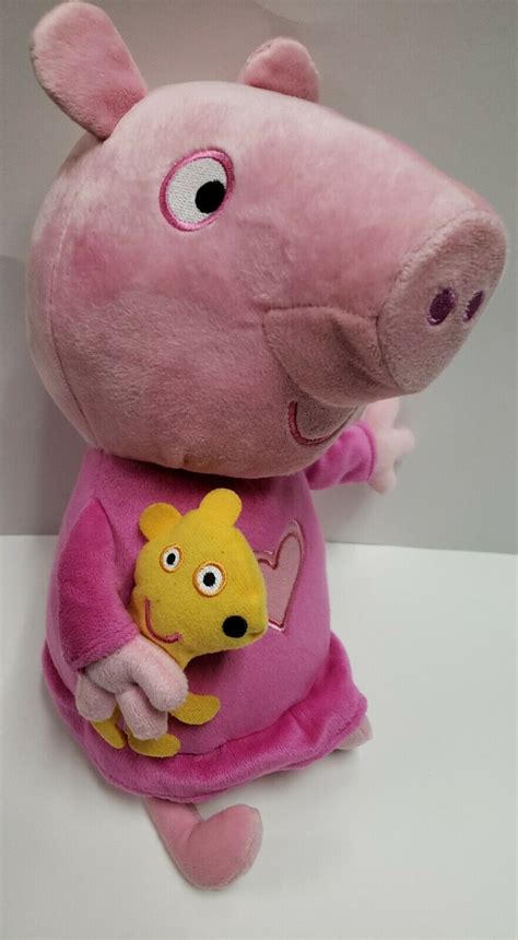 Peppa Pig Sleep N Oink Bedtime Plush Doll Pillow Pink Heart Cuddle