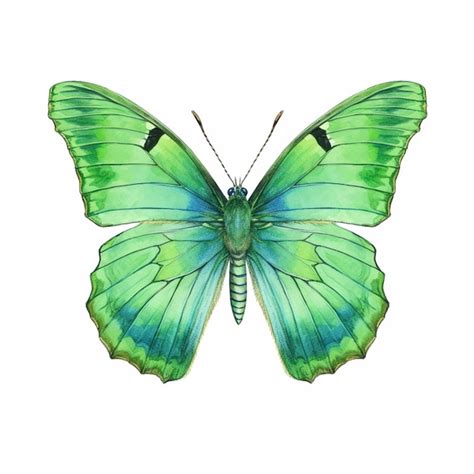 Premium AI Image There Is A Green Butterfly With A Black Spot On Its