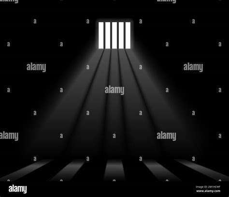 Dungeon prison window background. Jail cell empty window light justice crime prison Stock Vector ...