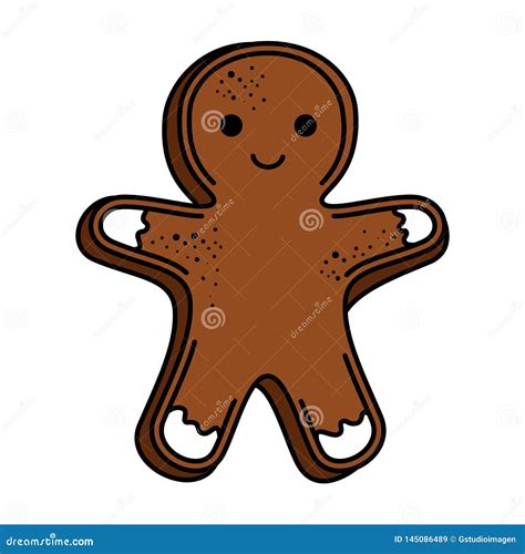 Icono Dulce De La Galleta Del Jengibre Ilustración Del Vector