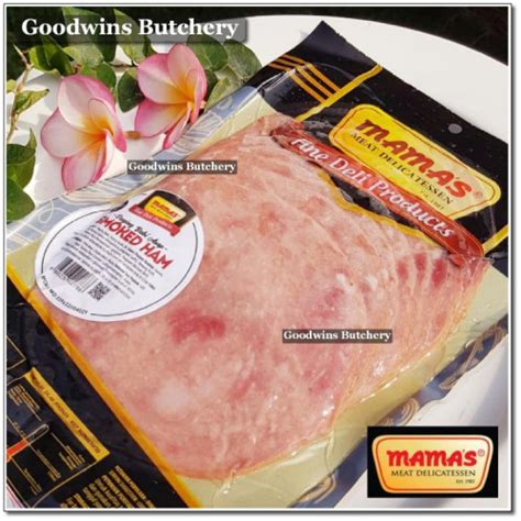 Pork Ham Mamas Delicatessen Soejasch Bali Frozen Smoked Ham Sliced 250g