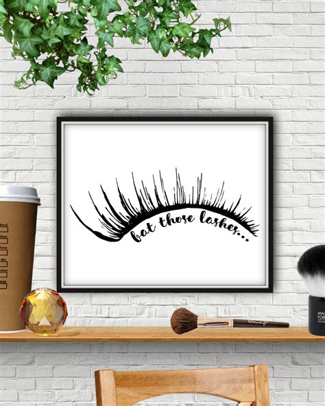 Bat Those Lashes Makeup Print Lash Decor Lash Sign Eyelashes Eyelash Print Eyelash Wall