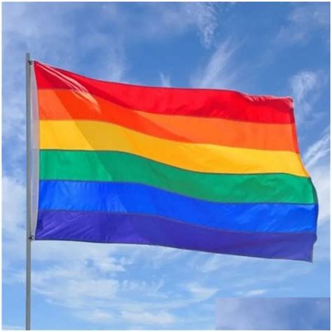 Banner Flags Rainbow Flag 3x5ft 90x150cm Gay Pride Polyester Colorf Lgbt Lesbian Parade