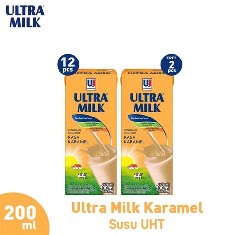 Jual Ultra Milk Rasa Karamel Susu Uht Ml Pcs Free Pcs Di