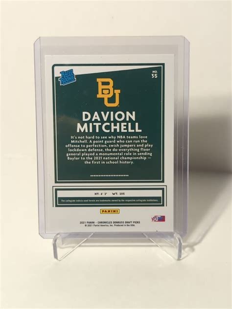 DAVION MITCHELL 2021 22 Chronicles Draft Picks Donruss Rated Rookie RC