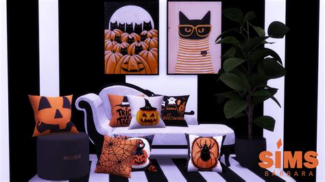 Sims 4 Halloween Art Pillow Collection 2022 Bárbara Sims