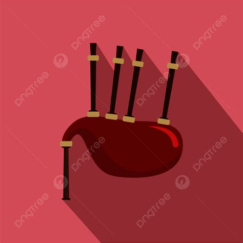 Red Flat Lay Vector Hd Png Images Red Bagpipes Icon Flat Vector