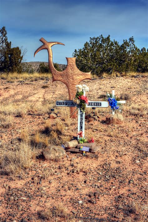 WEST OF CARRIZOZO NEW MEXICO Roadside Memorial THE ENIGMATIC