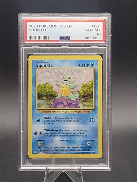 Psa 10 Squirtle 001034 Clb En Pokemon Tcg Classic Holo Card 2023 Gem