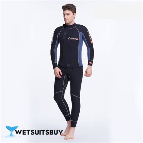 2pcs Mens 5mm Neoprene Dive Suit Fullsuit Keep Warm Zipper Wetsuit