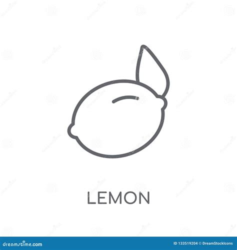 Lemon Linear Icon Modern Outline Lemon Logo Concept On White Ba Stock