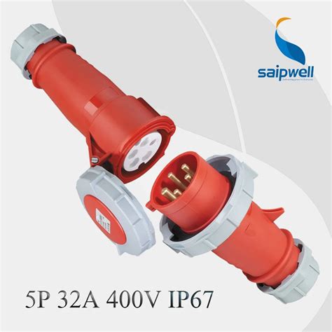 IP67 5P 415V 32A Female Socket & Male Plug CEE IEC 60309 2-in ...