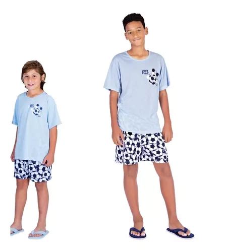 Pijama Masculino Manga Curta Infantil Verão Victory Pijamas