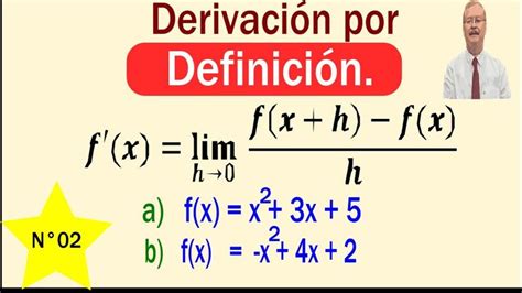 Derivadas por definición N 02 Definiciones Ejercicios resueltos