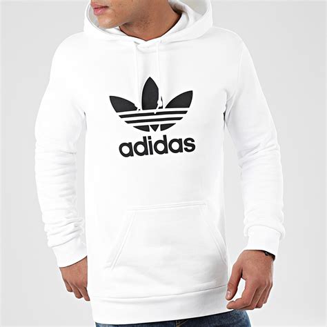 Adidas Originals Sweat Capuche Trefoil Du7780 Blanc