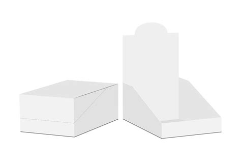 Rectangular Counter Display Box Mockup Opened And Closed