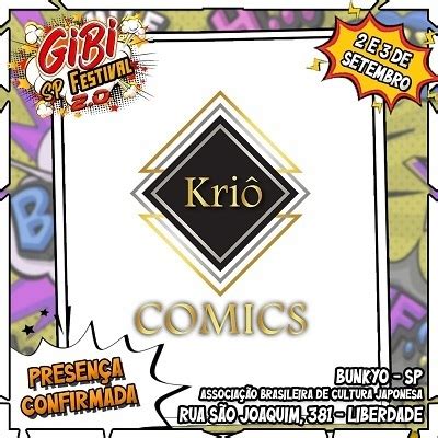 HQs da Editora Kriô Comics poderão ser compradas na 2ª edição do Gibi