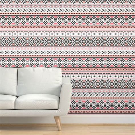 Tribal Aztec Rows In Pink Spoonflower