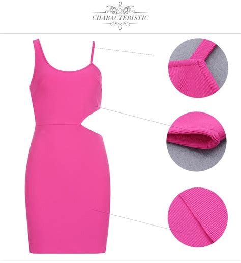 Sexy Runway Spaghetti Strap Hollow Out Party Mini Bandage Dress Td