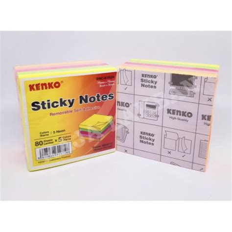 BOS Kenko Sticky Note SNC 0303 Neon Post It Kertas Sticker