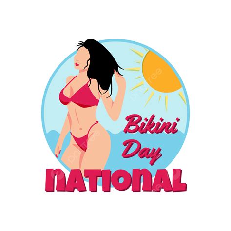 Bikini Woman Beach Vector Hd PNG Images National Bikini Day With Beach