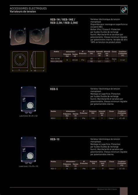 Pdf Accessoires Electriques Variateurs De Tension Reb N Reb