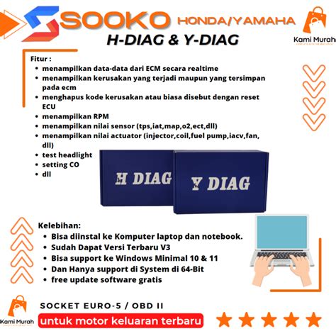 Scanner Motor Honda Yamaha Paket Hemat Iquteche H Diag Y Diag Scanner