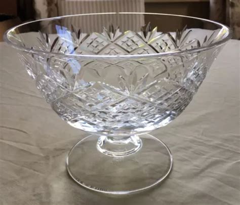 Vintage Pedestal Royal Doulton Cut Glass Crystal Pedestal Fruit Bowl